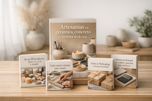 Artesanías en Cerámica, Concreto y Resina + 5 Bonos de Regalo